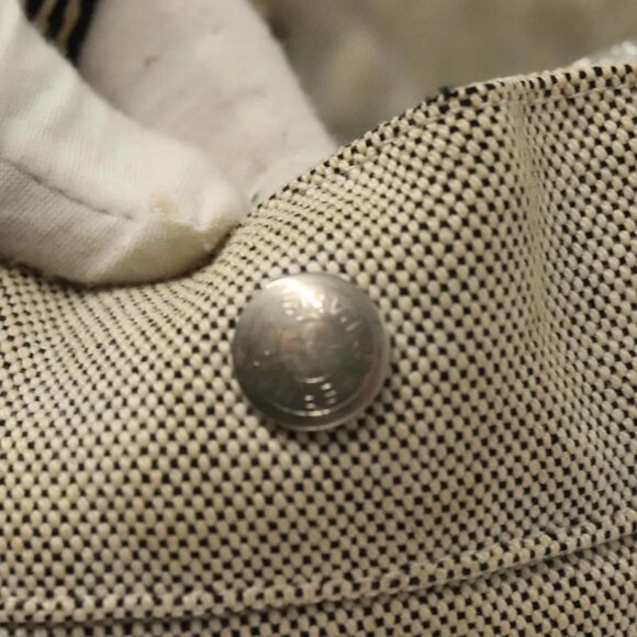 HERMES Fourre Tout MM Hand Bag Canvas Gray Silver Auth - Picture 12 of 16